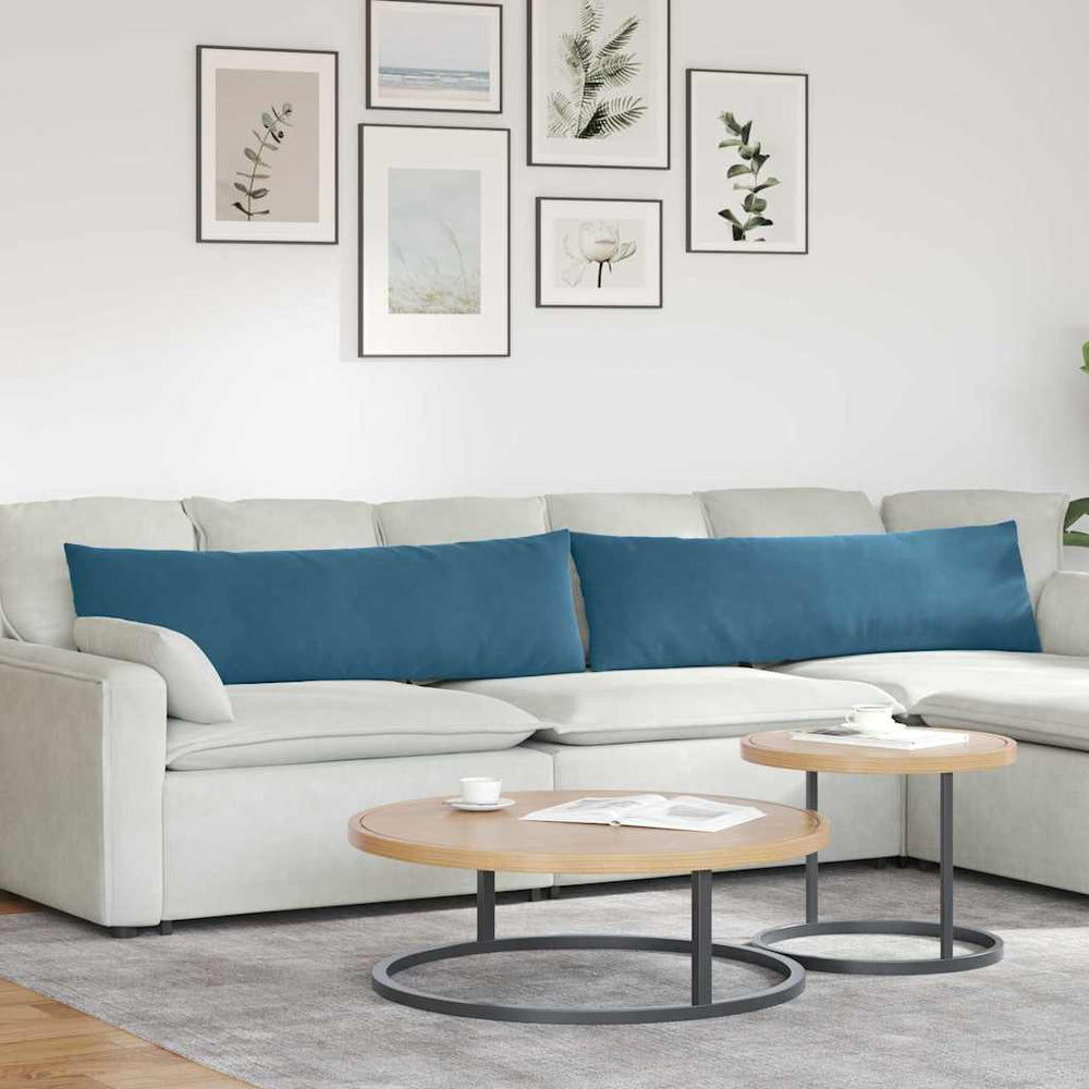 Blaue Cord Sofakissen 2er Set 145x40cm