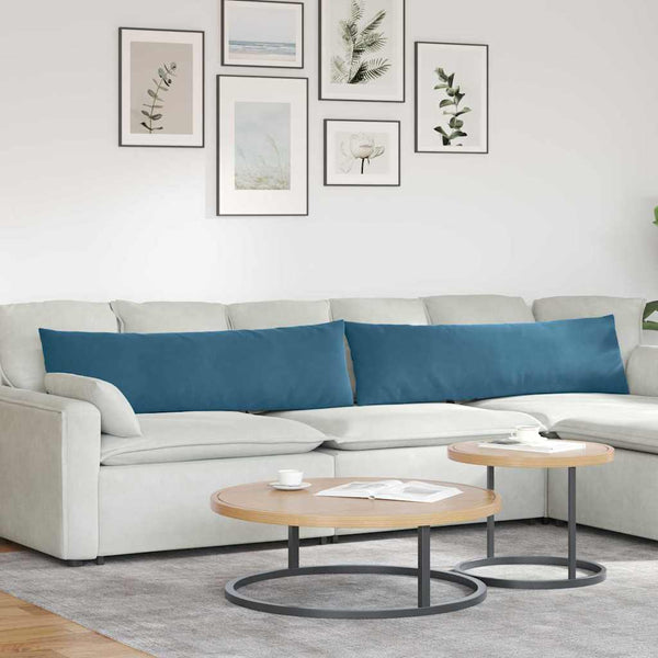 Blaue Cord Sofakissen 2er Set 145x40cm