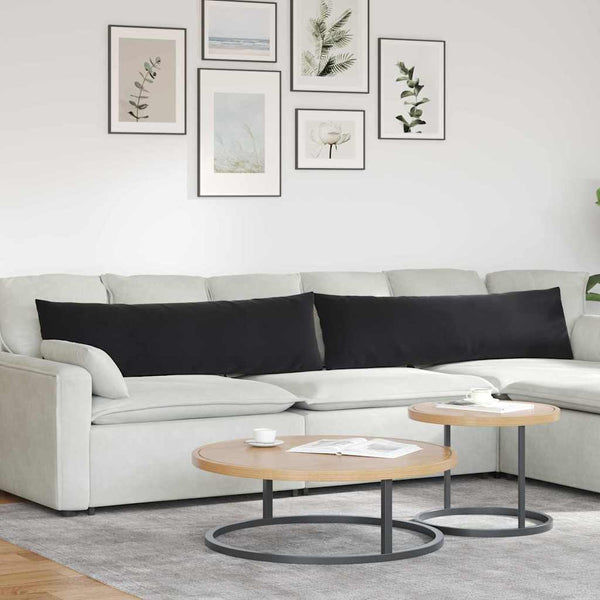 Sofakissen 2er Set Schwarz Cord 145x40 cm