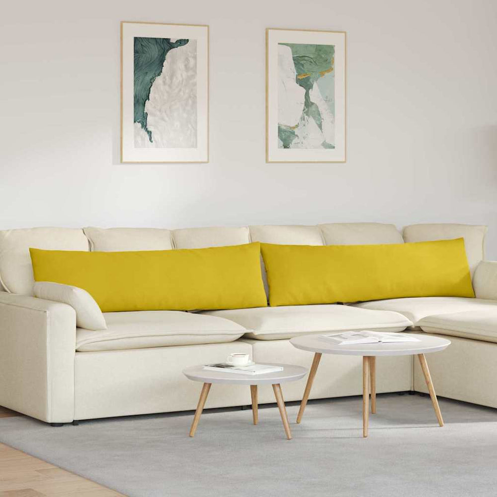 Gelbe Cord Sofakissen 145x40cm, 2er Set