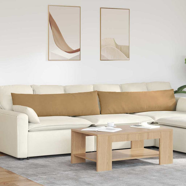 2er-Set Sofakissen Braun Cord 145x40cm