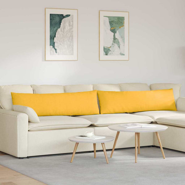 Sofakissen 2er Set Hellgelb Cord 145x40cm