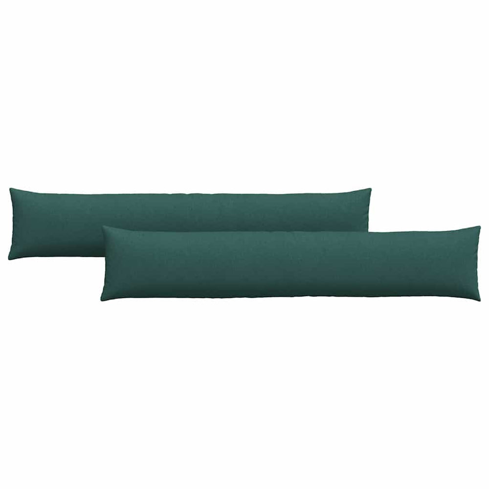 vidaXL Coussins de canapé 2 pcs Vert foncé 200 x 40 cm Tissu