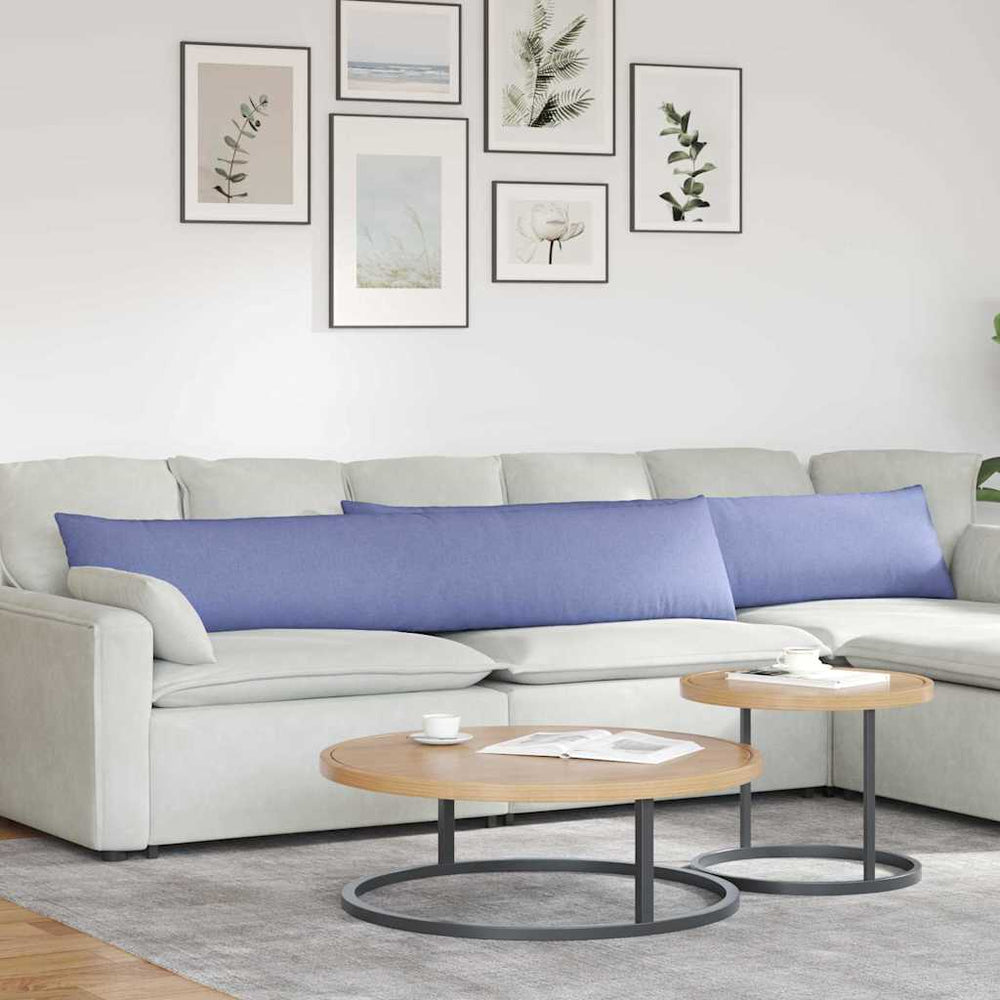 vidaXL Coussins de canapé 2 pcs Bleu jean 200 x 40 cm Tissu