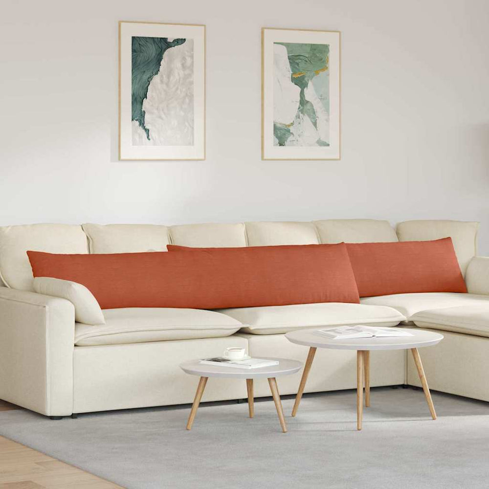 2er-Set Sofakissen Rot-Orange Cord 200x40cm