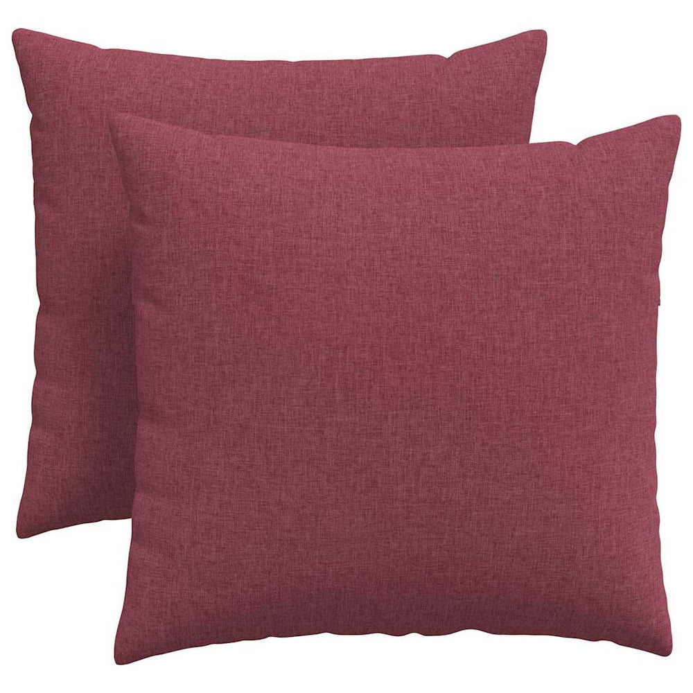 vidaXL Coussins de canapé 2 pcs Rouge bordeaux 45 x 45 cm Tissu