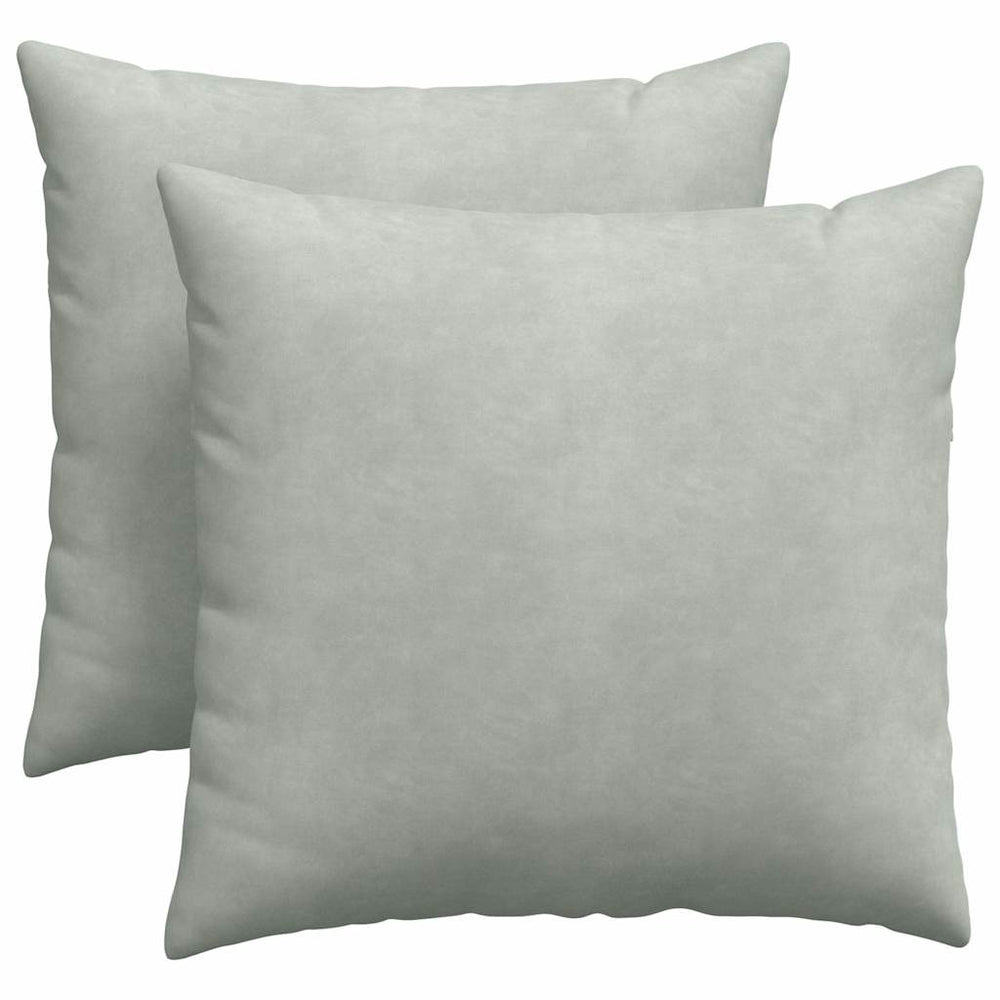 Sofakissen 2er Set Hellgrau Cord 45x45 cm