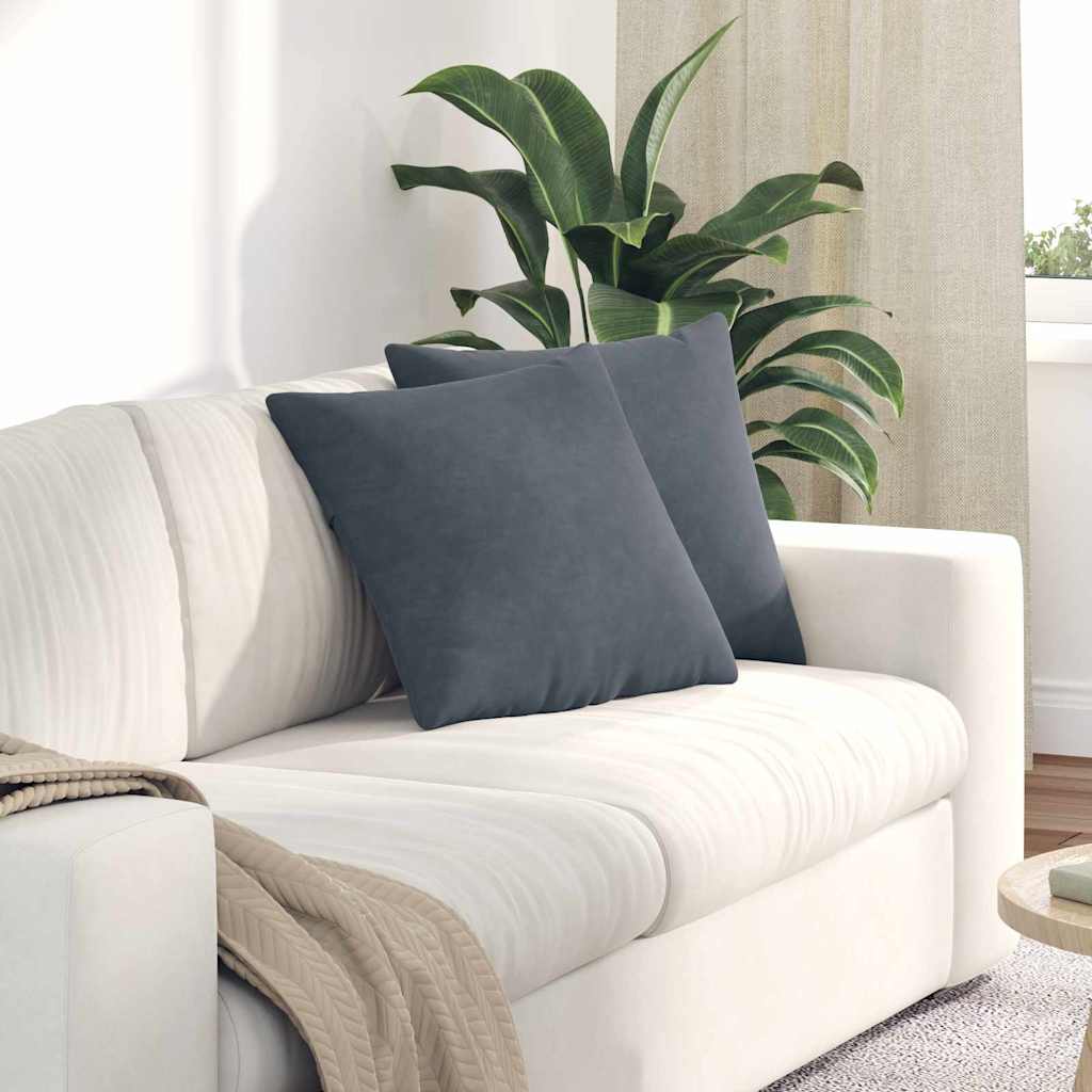 Sofakissen 2er Set Dunkelgrau Cord 45x45 cm