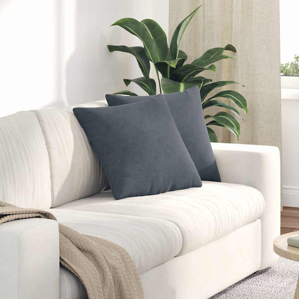 Sofakissen 2er Set Dunkelgrau Cord 45x45 cm
