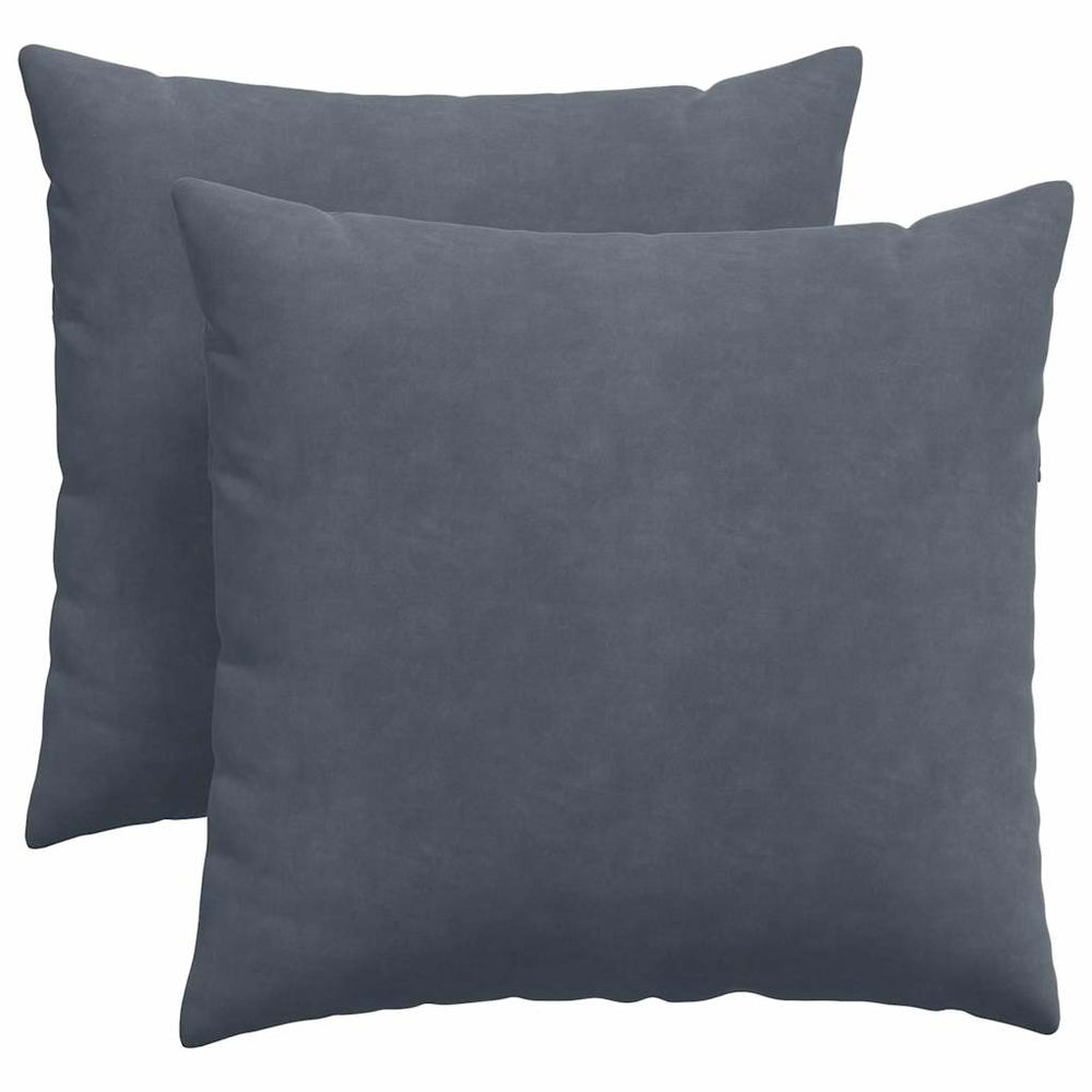 Sofakissen 2er Set Dunkelgrau Cord 45x45 cm