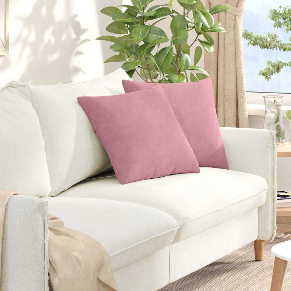 Sofakissen 2er Set Rosa Cord 45x45 cm