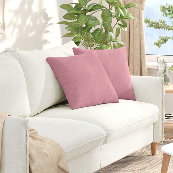 Sofakissen 2er Set Rosa Cord 45x45 cm