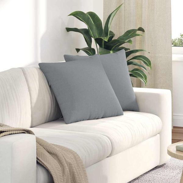 Sofakissen 2er-Set Hellgrau 50x50 cm
