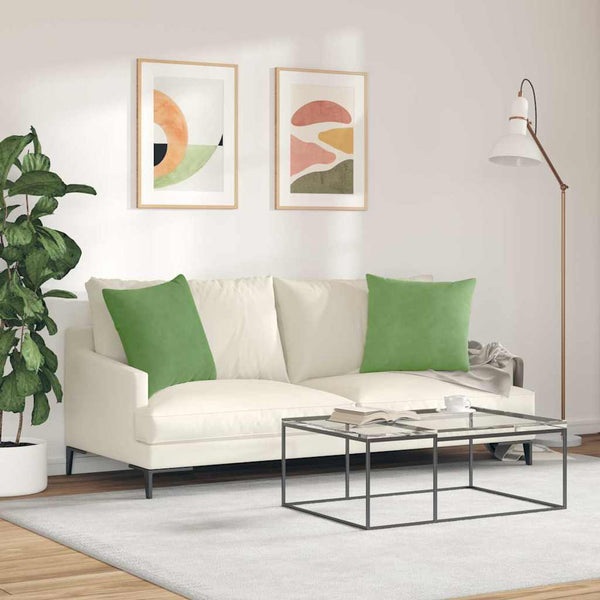 Hellgrüne Cord Sofakissen 50x50cm, 2er Set