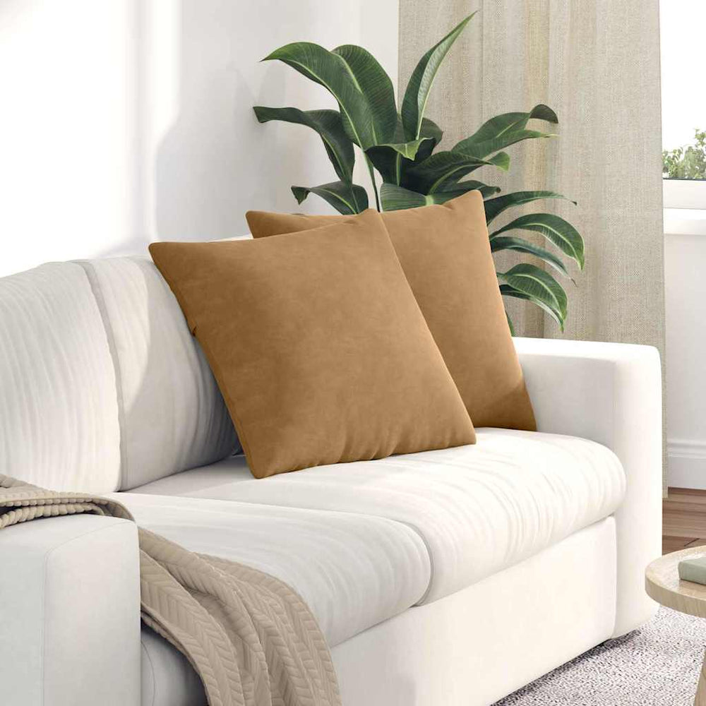 Sofakissen Braun Cord 50x50cm 2er Set