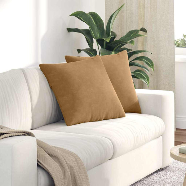Sofakissen Braun Cord 50x50cm 2er Set