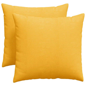 Gelbe Cord Sofakissen 50x50cm, 2er-Set