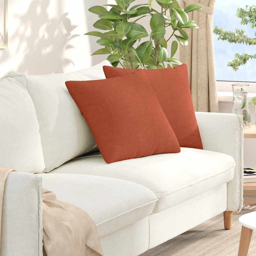 Sofakissen 2er Set Rot-Orange Cord 50x50