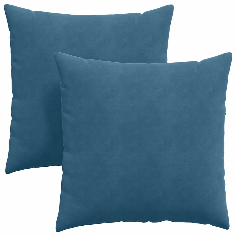 2er Set Sofakissen Blau Cord 60x60 cm