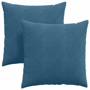 2er Set Sofakissen Blau Cord 60x60 cm