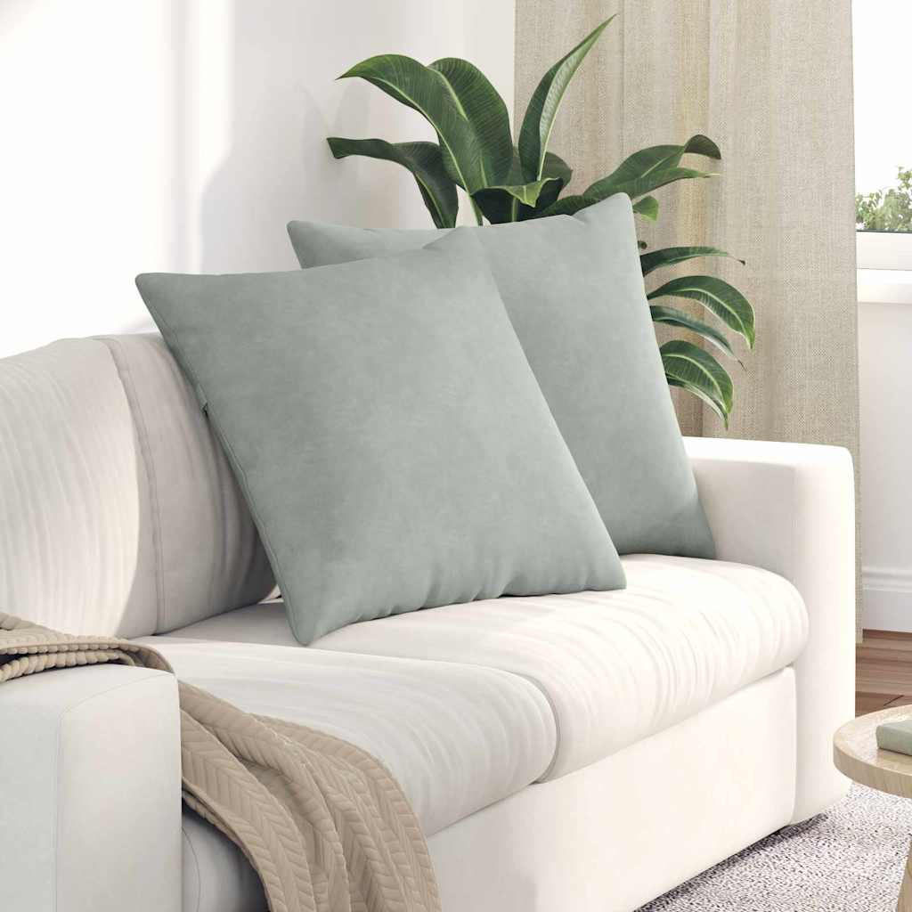 Sofakissen 2er Set Hellgrau Cord 60x60