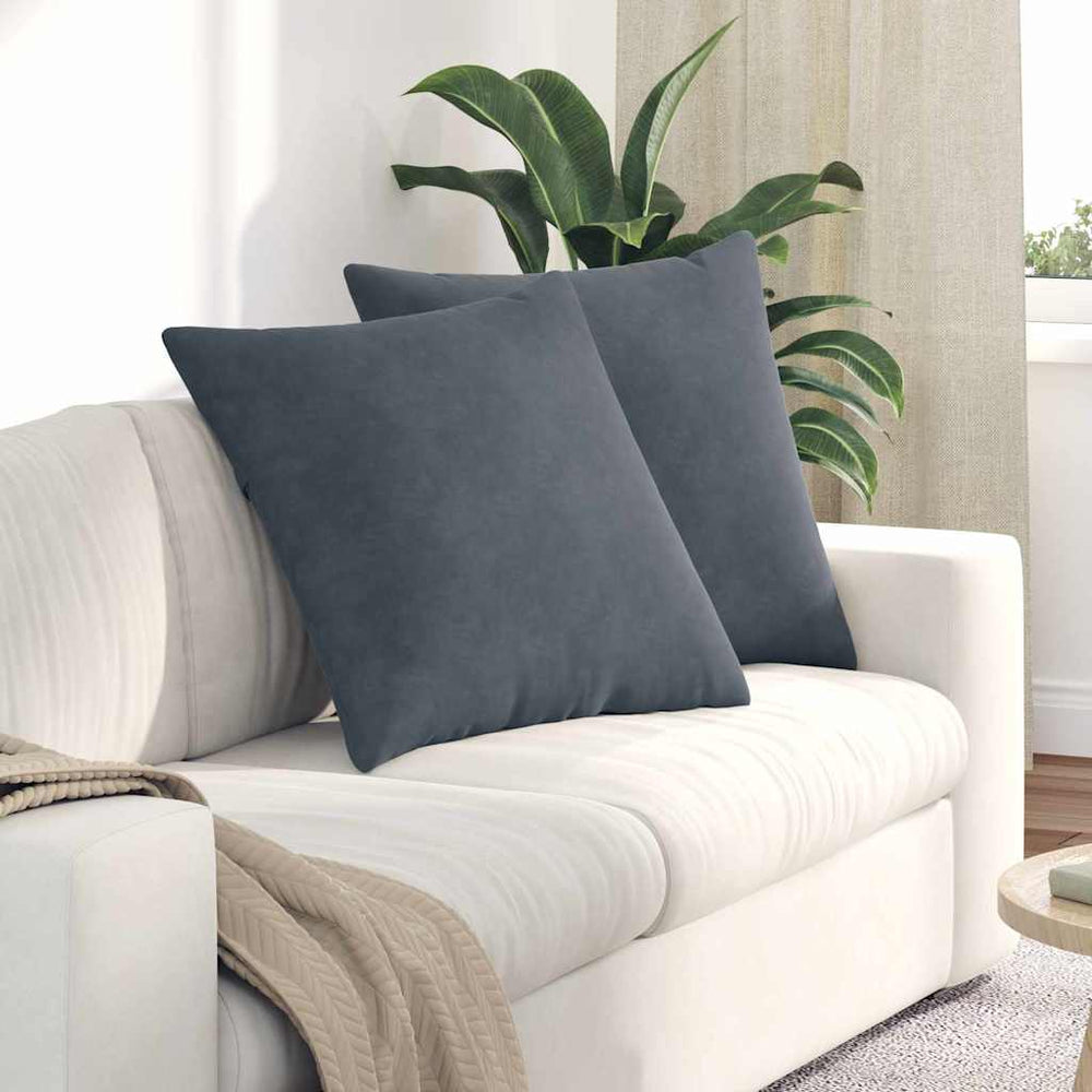 Sofakissen Dunkelgrau Cord 60x60cm 2er-Set