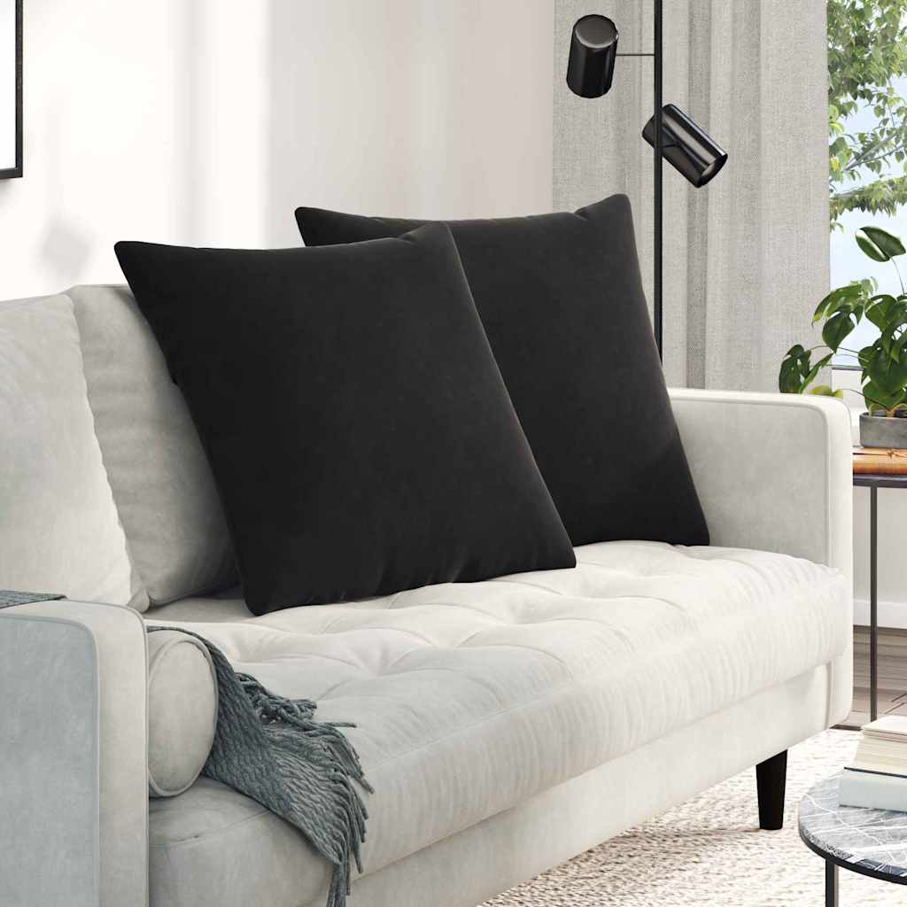Sofakissen 60x60 cm Schwarz Cord 2er-Set