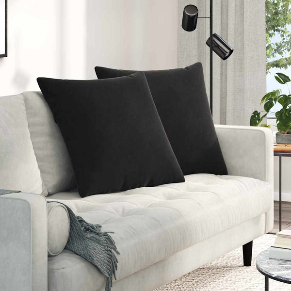 Sofakissen 60x60 cm Schwarz Cord 2er-Set