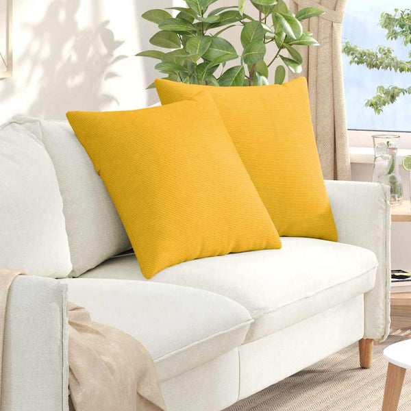 Sofakissen Gelb Cord 60x60cm 2er-Set