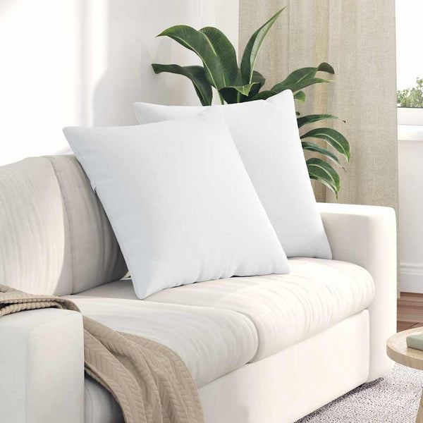 vidaXL Coussins de canapé 2 pcs Blanc 80 x 80 cm Tissu