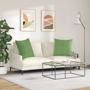 Hellgrüne Cord Sofakissen 80x80cm, 2er-Set