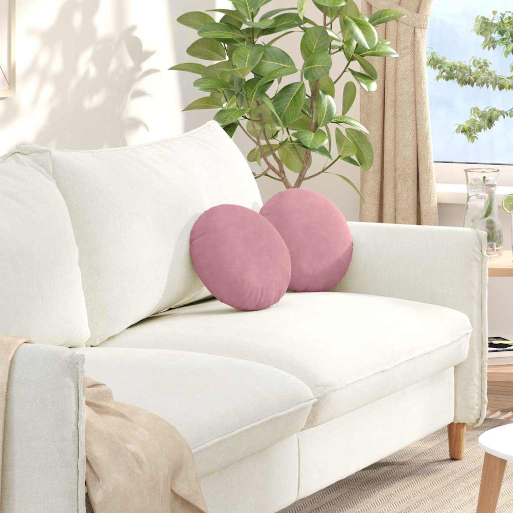 Samt Sitzkissen Rosa 2er Set Ø30cm