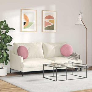 Rosa Samt Sitzkissen 2er Set Ø40cm