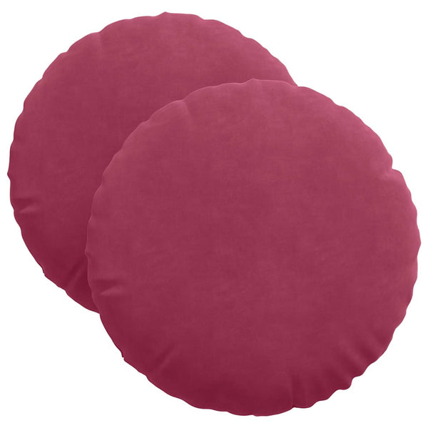 Weinrote Samt Sitzkissen, 2er Set