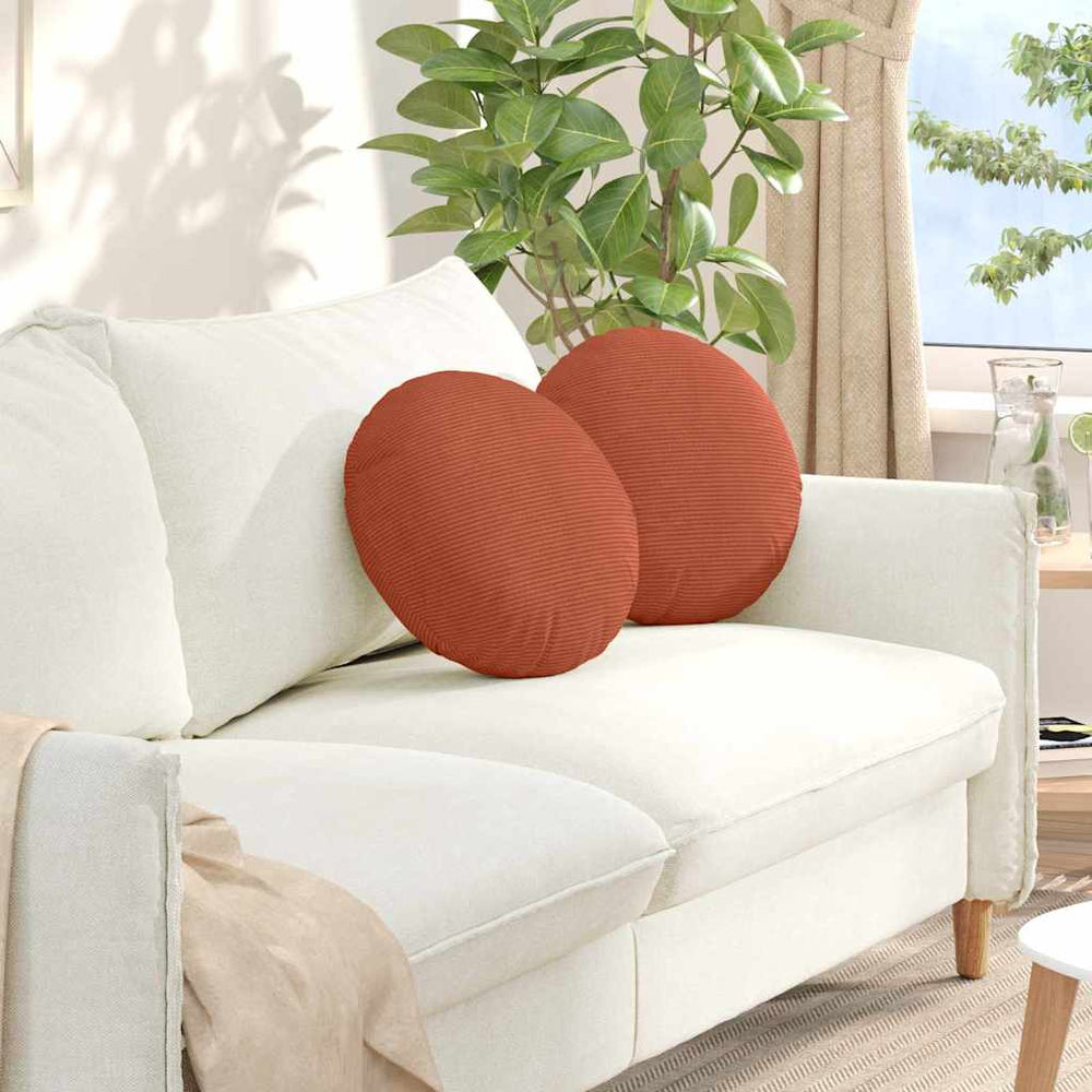 2er Set Sitzkissen Rot-Orange Cord Ø 40cm
