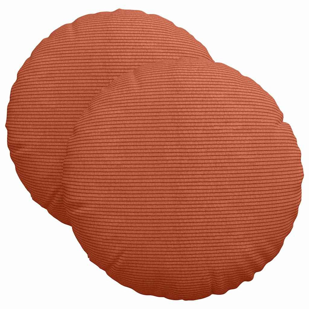 2er Set Sitzkissen Rot-Orange Cord Ø 40cm