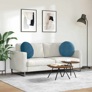 Samt Sitzkissen Blau 2er Set Ø50cm