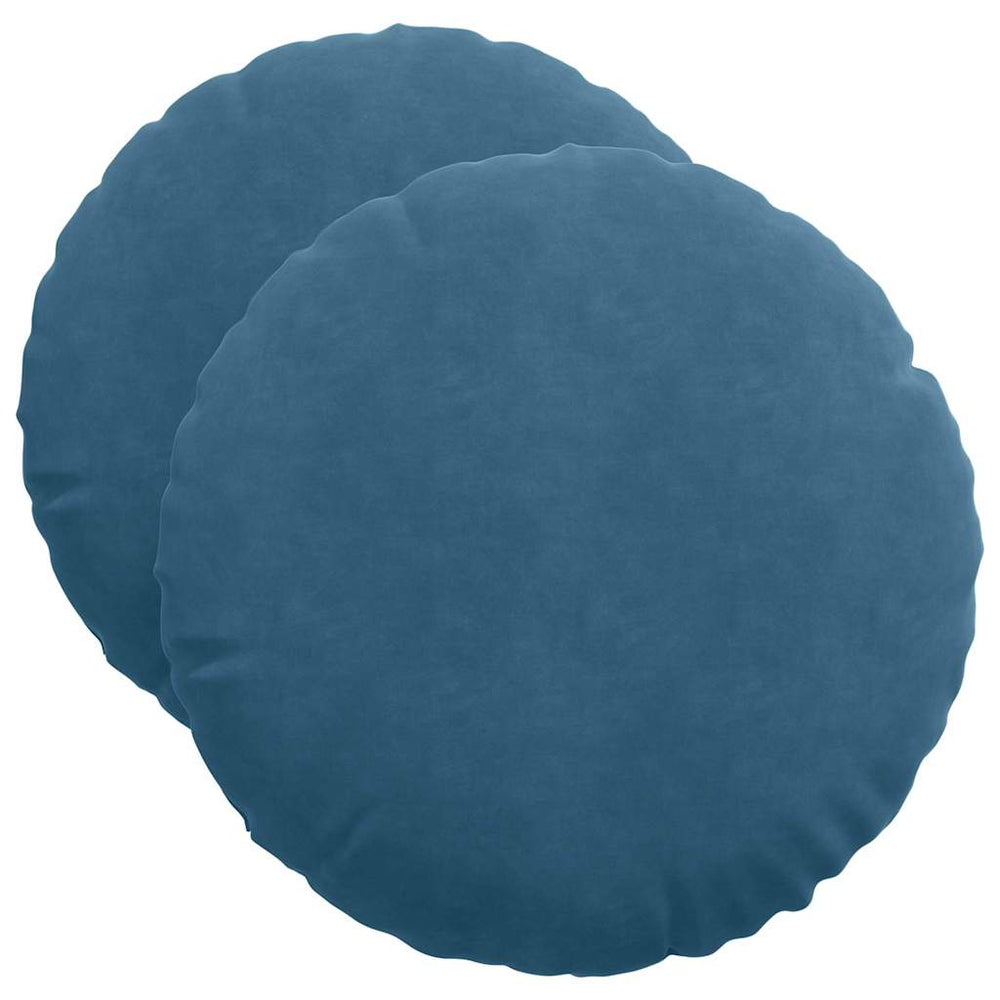 Samt Sitzkissen Blau 2er Set Ø50cm