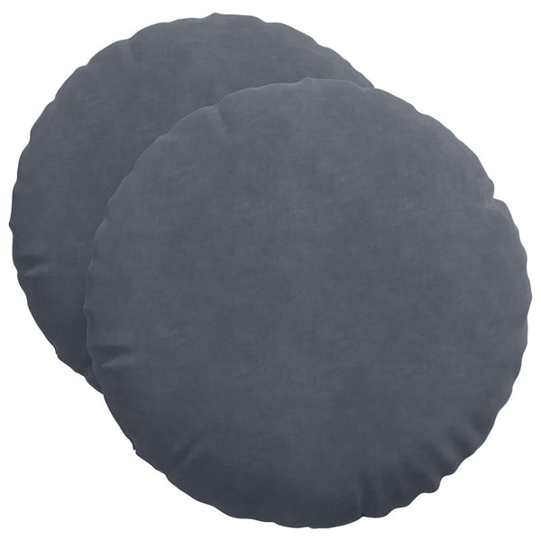 Samt Sitzkissen Dunkelgrau 2er Set Ø50cm