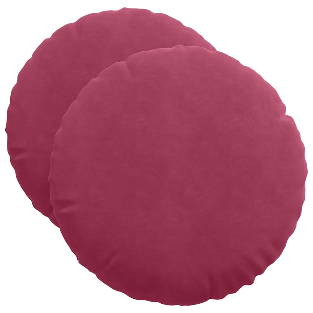 Samt Sitzkissen Weinrot 2er Set Ø50cm
