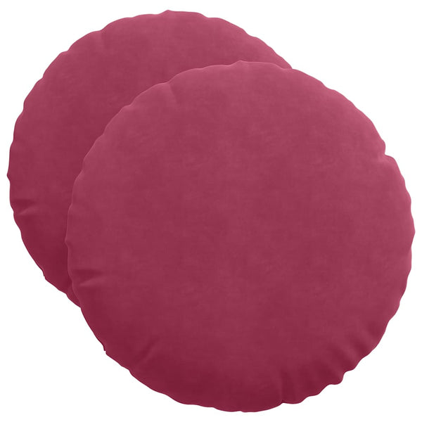 Samt Sitzkissen Weinrot 2er Set Ø50cm