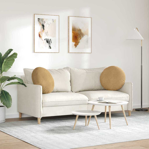 Samt Sitzkissen Braun Ø50cm 2er Set