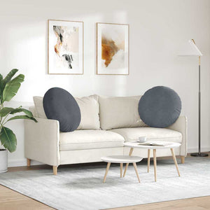 Sitzkissen 2er Set Dunkelgrau Samt Ø60cm