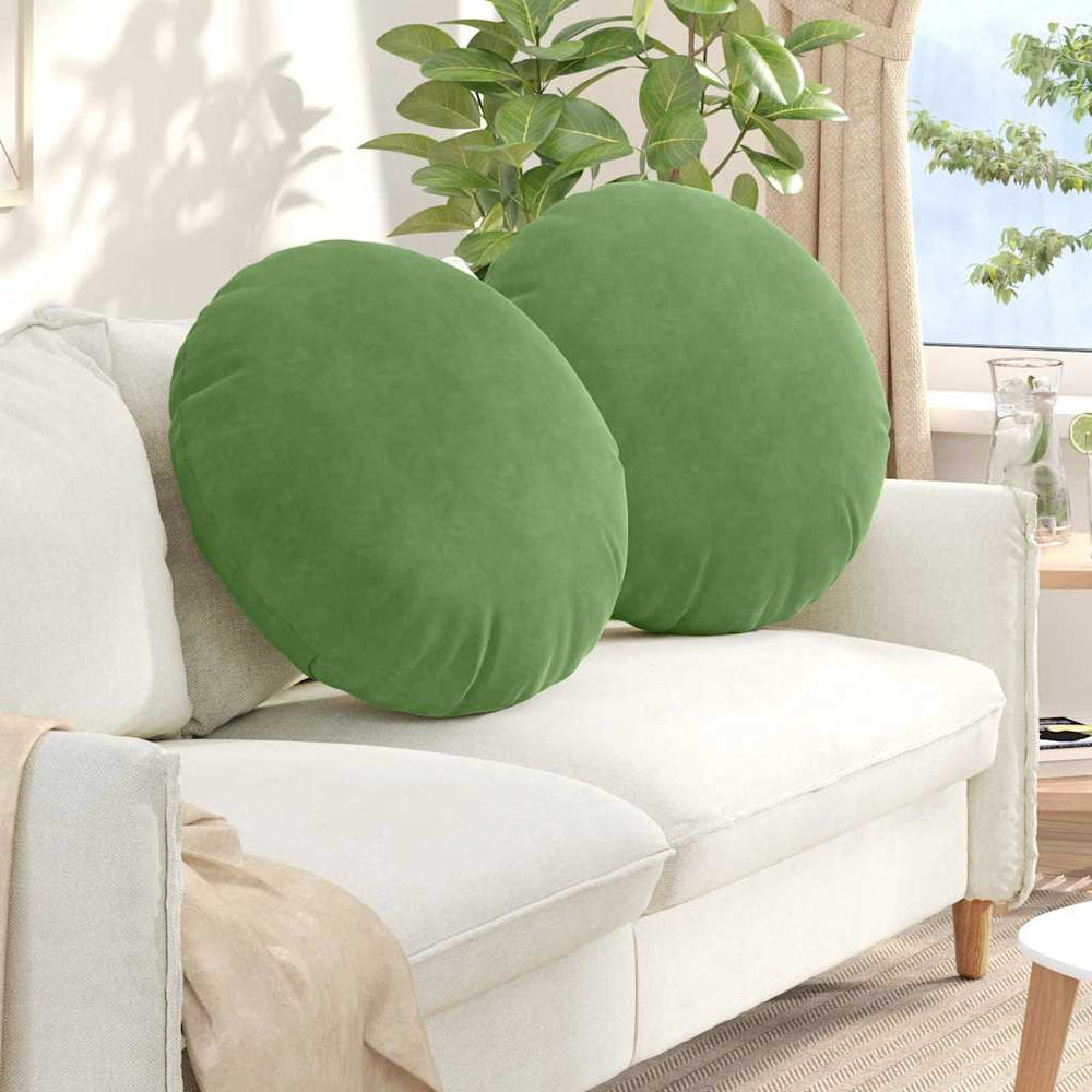 Samt Sitzkissen Hellgrün 2er Set Ø60cm