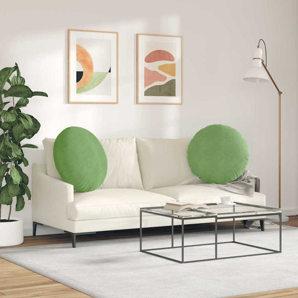 Samt Sitzkissen Hellgrün 2er Set Ø60cm