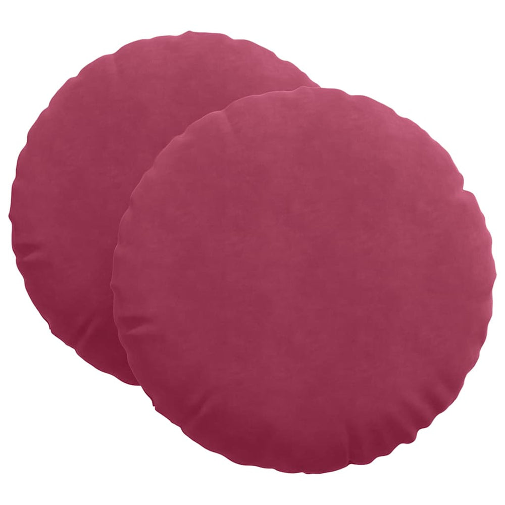 Sitzkissen Weinrot Samt Ø60cm 2er Set