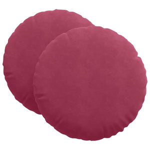 Sitzkissen Weinrot Samt Ø60cm 2er Set