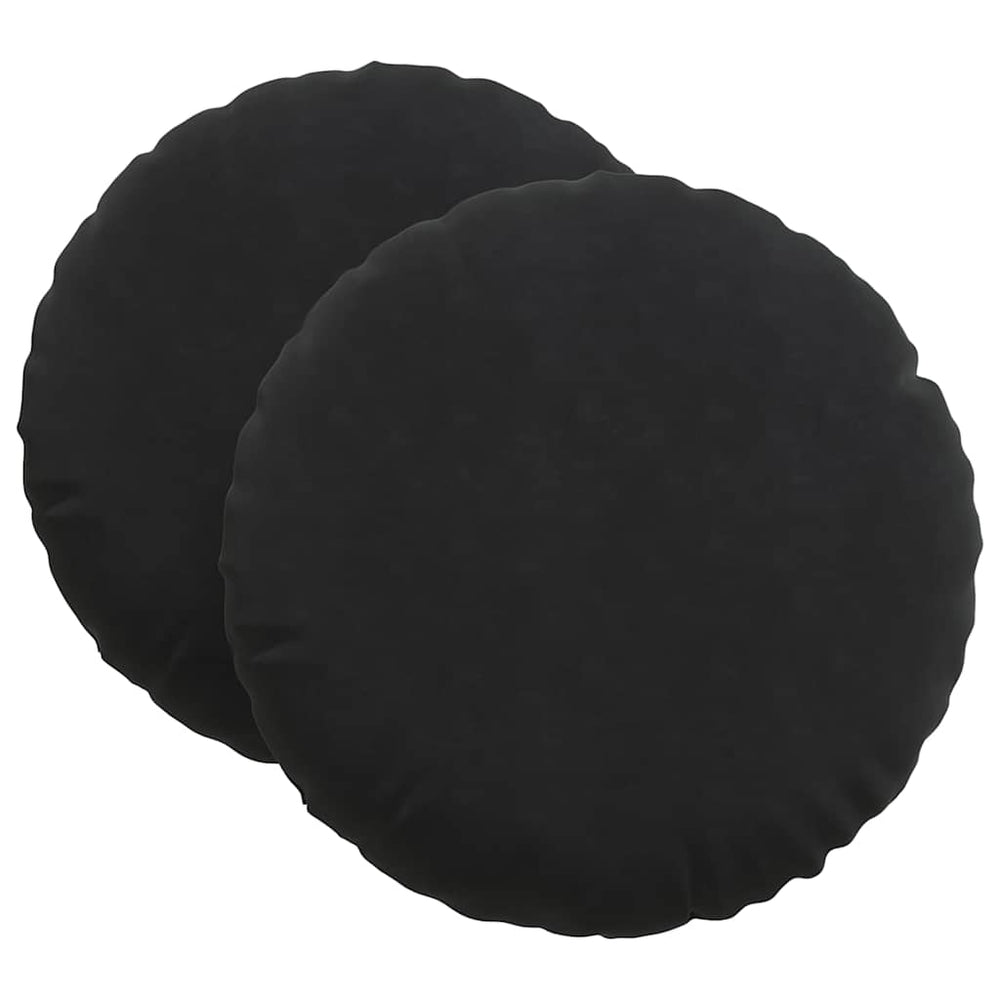 Schwarze Samt Sitzkissen Ø60cm - 2er Set