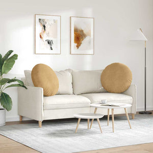 Samt Sitzkissen Braun 2er Set Ø60cm