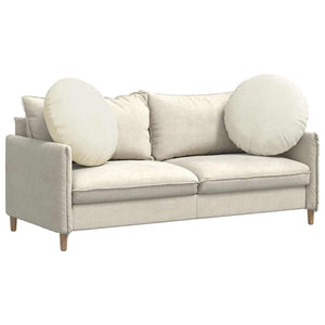 Creme Sitzkissen 2er Set Samt Ø60cm